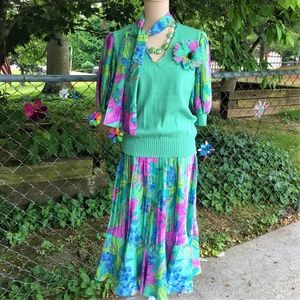 Anthony Sicari Easter Lilly Top & Skirt Set